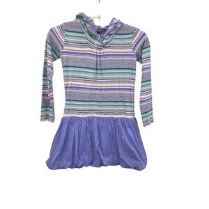 Girls Tea Collection Striped Hoodie Dress Size 8 Cotton 3870